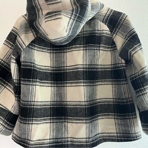 Victorias Secret PINK Cropped Peacoat Plaid Pockets Size XS Bell Sleeves Hooded